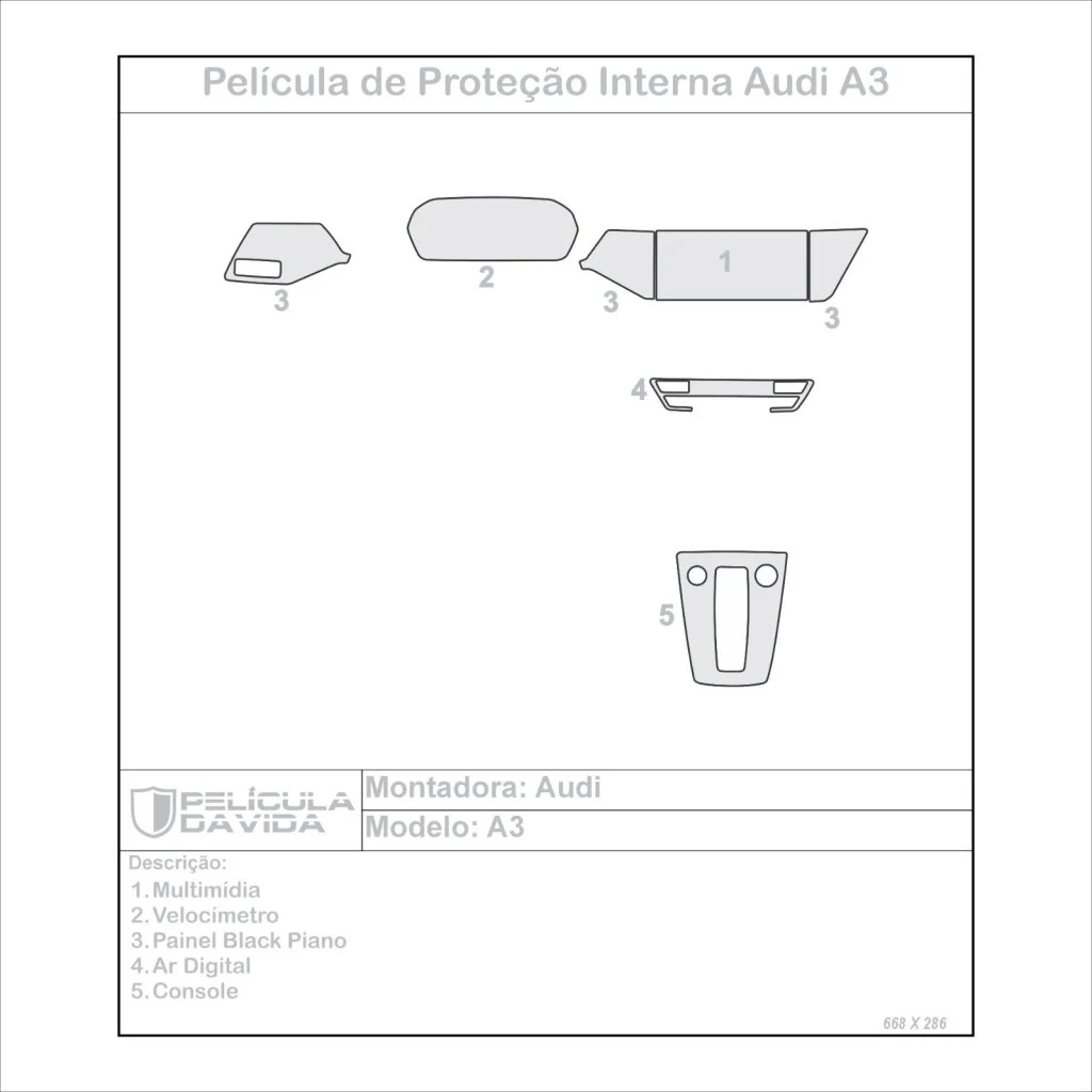 Pelicula protecao Kit full ppf Audi A3