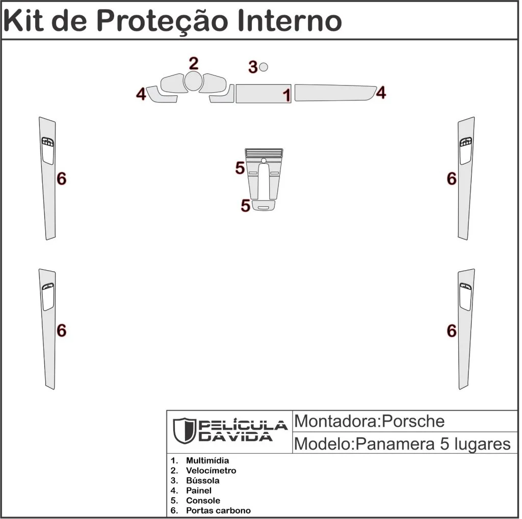 Pelicula proteção kit full ppf Panamera 5 lugares