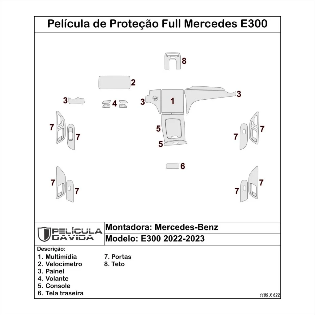 Pelicula proteção ppf transparente Mercedes benz E300 brilho