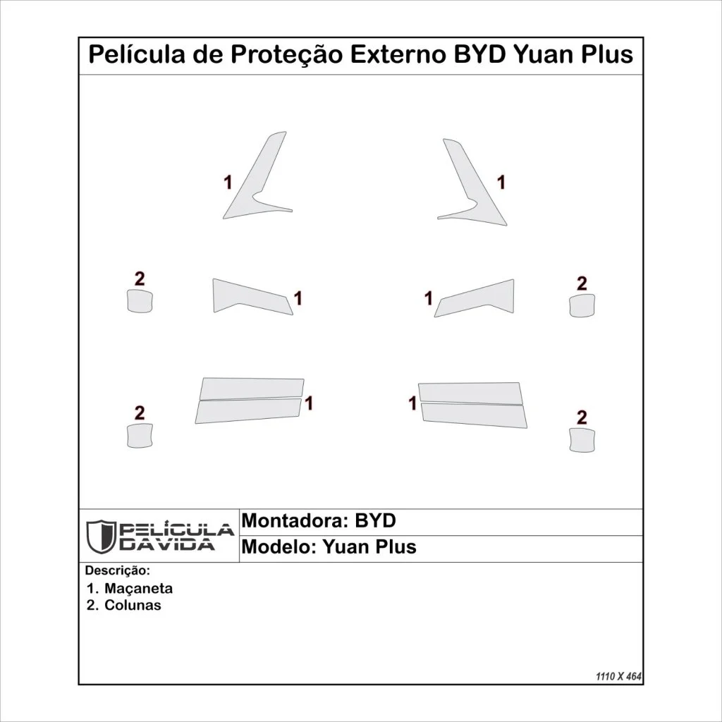Película proteção ppf transparente externo BYD yuan