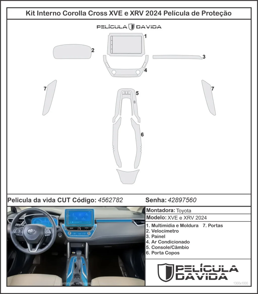 Pelicula proteção ppf Toyota Corolla Cross 2024 2025