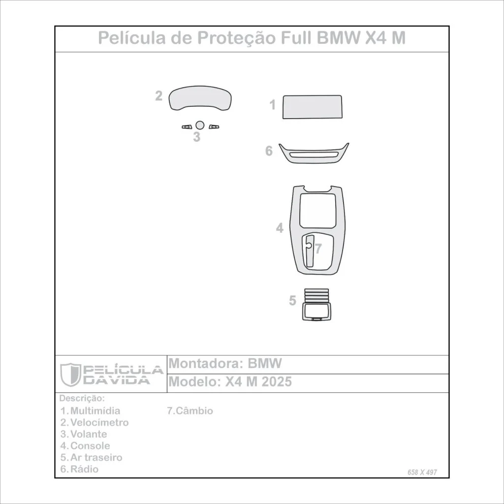 Pelicula proteção BMW X4 M 2025 2026