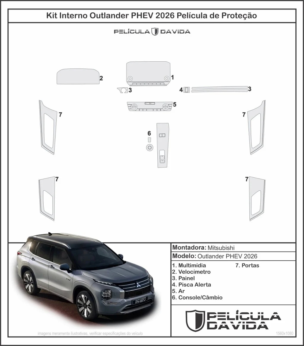 Película proteção Mitsubishi Outlander 2026