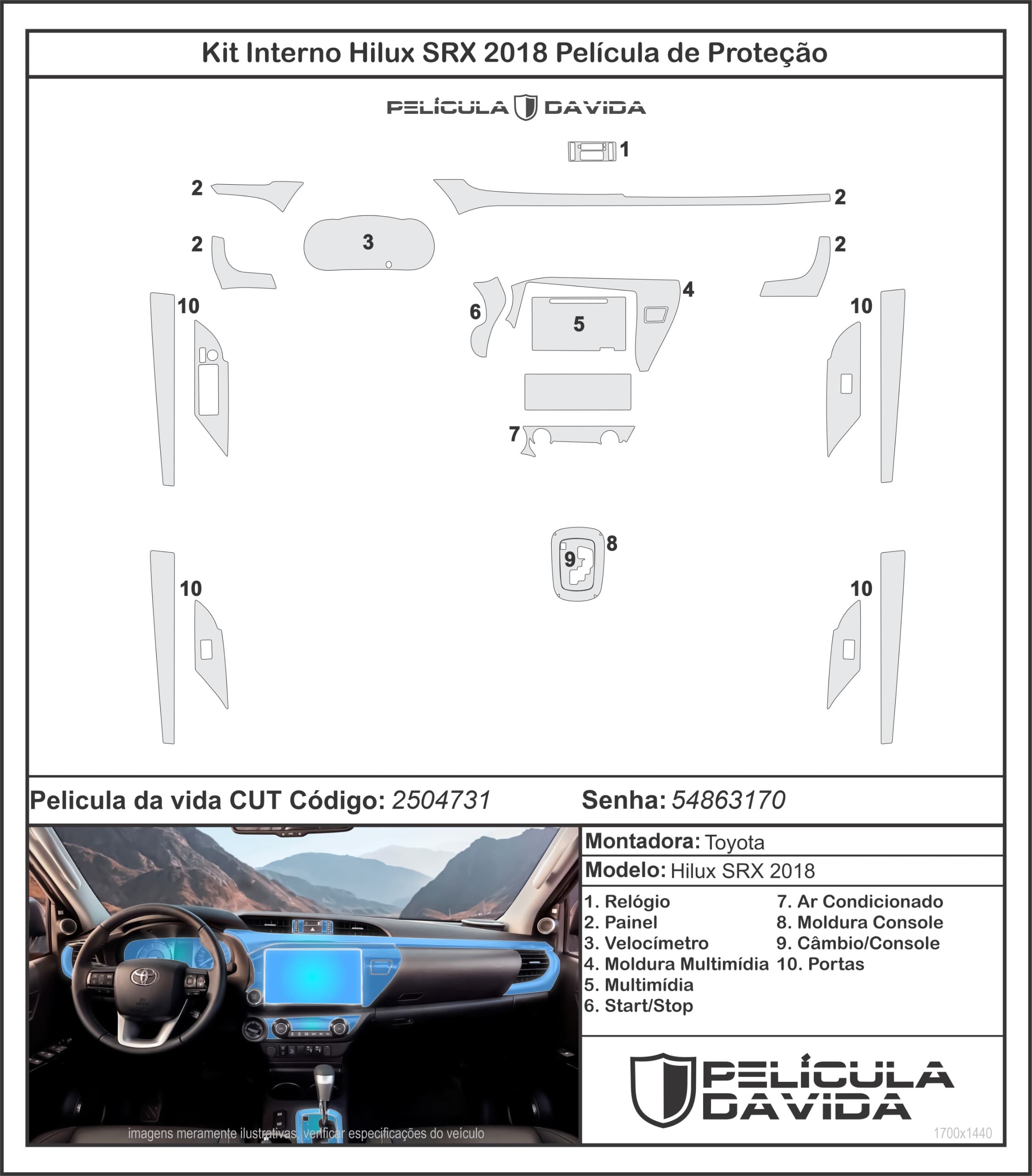 Kit interno Hilux SRX 2018