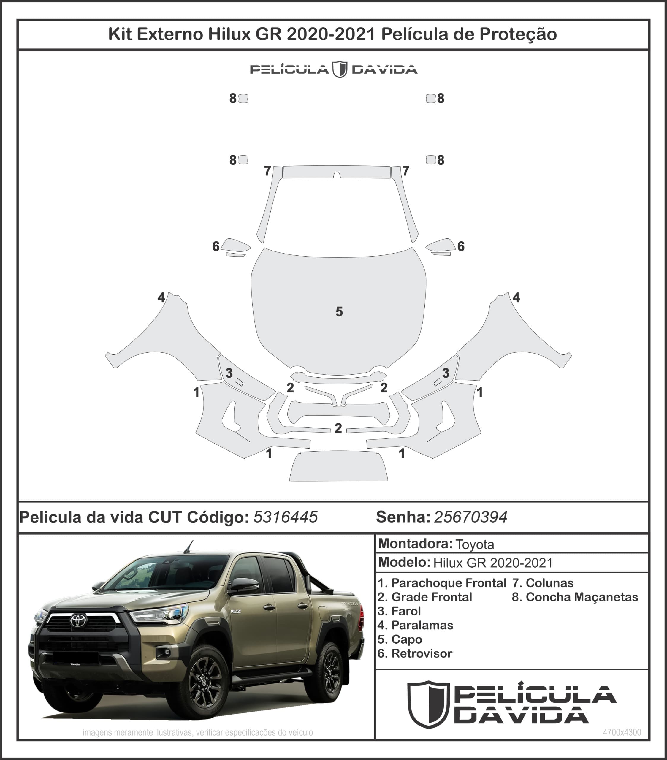 Kit Externo Hilux GR 2020-2021
