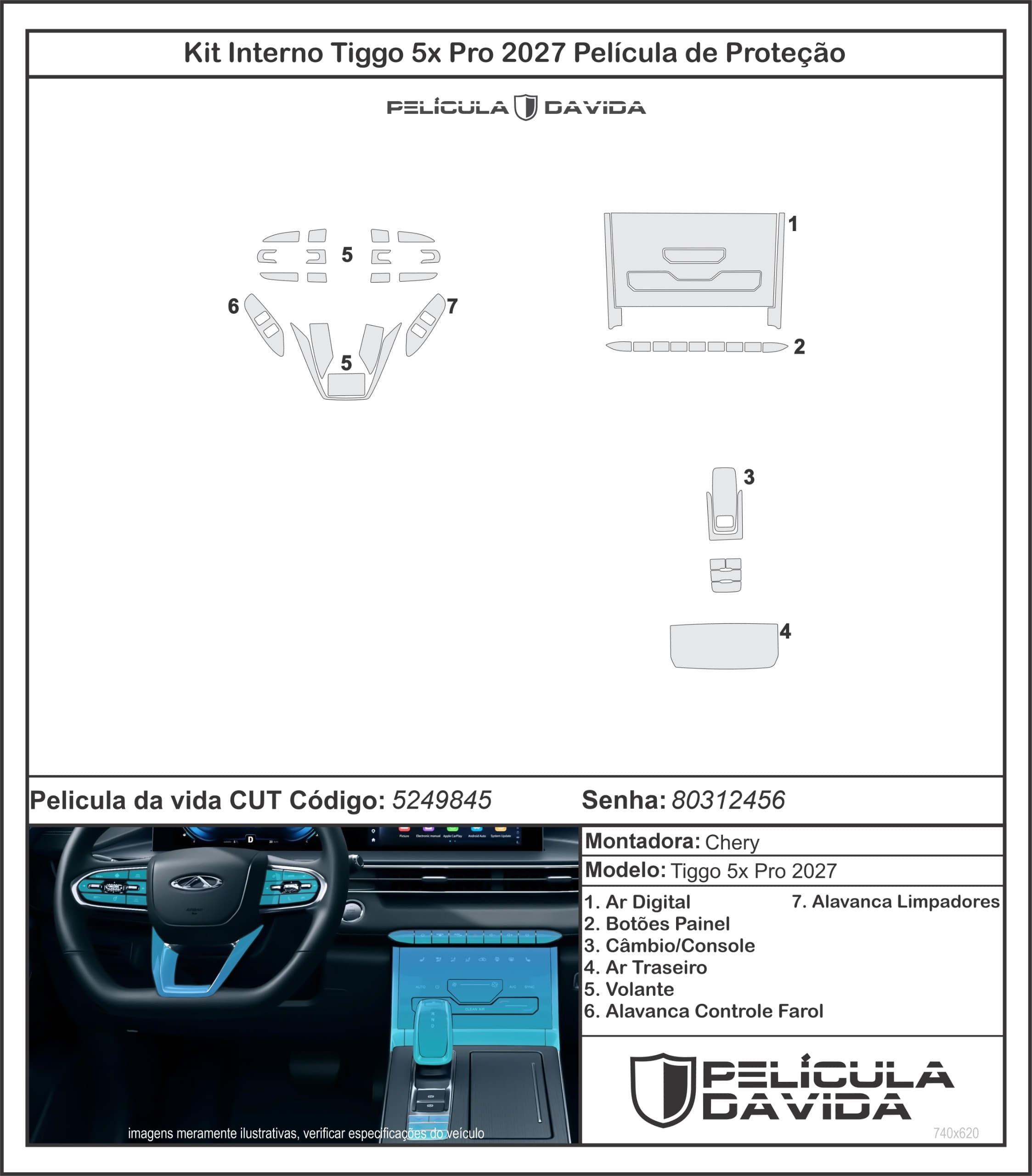 Kit interno Tiggo 5x Pro 2027